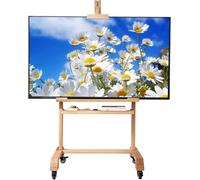 Robusto carrello porta TV con ruote bloccabili, cavalletto regolabile per TV da 32 a 70 pollici, con ripiano per computer portatile, perfetto per uso domestico o in ufficio