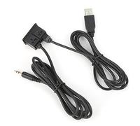 Robusto cavo audio USB Aux con presa per cuffie montata a bobina per l'installazione in auto, barca, cruscotto