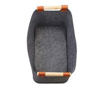 Robusto cestino in feltro per la conservazione del legno, elegante cestino in feltro grigio, efficiente contenitore per legna da ardere per casa ed esterni, grandi supporti per legna da ardere