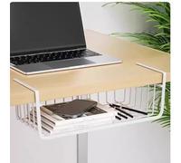 Robusto cesto da appendere in ferro per armadietti da cucina, per asciugamani, pellicola in plastica e piccoli oggetti essenziali per l'uso quotidiano (L nero)