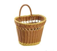 Robusto cesto portaoggetti in rattan intrecciato, adatto per la cucina, l'organizzazione degli aglio e la gestione del disordine del bagno a casa (1 misto)