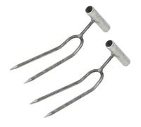 Robusto coltivatore da giardino in ferro a 2 punte, 2 pack | Efficiente dissodamento del terreno e cura delle piante, strumento per sradicare l ', scavo, rivoltamento del