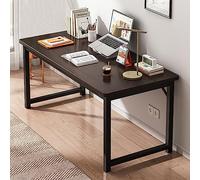 Robusto computer semplice e moderno, 120 cm, postazione di lavoro minimalista in legno con gambe in metallo per lavoro a distanza, perfetto per la produttività