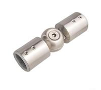 Robusto connettore a gomito regolabile per aste per tende, progettato per finestre a bovindo e installazioni angolari (25 mm spazzolato)