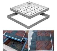 Robusto coperchio quadrato in acciaio inossidabile per serbatoio settico e telaio, coperchio di scarico nascosto in metallo, design personalizzabile per la gestione delle acque reflue nel suolo