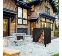 Robusto Copri Legna da Ardere Nero 48x24x42in Impermeabile Panno Oxford