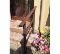 Robusto corrimano da esterno da 190 cm per la sicurezza degli anziani, ideale per 1-8 gradini, supporto per montaggio a terra per ponti in cemento e legno (marrone) - migliora la sicurezza e la