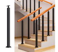 Robusto corrimano in metallo con pali quadrati e balaustre per scale interne e gradini in cemento, personalizzabile nero, altezza 120 cm, perfetto per la sicurezza domestica e lo stile