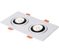 Robusto faretto da soffitto a LED Incorporato Minimalista Nordico a Doppia Testa con Lampadina COB, faretto da Parete, Lampada audace, faretti a griglia