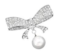 Robusto fiocco con strass in lega, design elegante per migliorare l'outfit, spilla con fiocco in strass, Taglia unica, come descritto