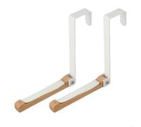 Robusto gancio per porta pieghevole per armadio, realizzato con componenti in ferro e legno, per appendere giacche e borse a lungo termine (bianco)