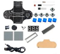 Robusto gioco elettronico costruibile con serpente e blocco puzzle completo componente pack per hobbisti saldatura formazione microcontroller studio (B)