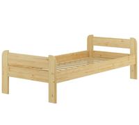 Robusto letto semplice 90x200 in Pino massello con doghe rigide 60.39-09