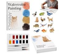 Robusto libro per acquerelli, pittura artistica per principianti, progetti | Colorazione ad acqua portatile, libro versatile per, bambini adolescenti, scuola, studio, viaggi, dormitorio, hobby