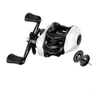 Robusto mulinello da baitcasting in metallo dotato di sistema frenante magnetico a 10 magneti per un controllo anti-gioco superiore sinistra/destra scelta di recupero (mano sinistra bianca)