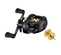 Robusto mulinello da baitcasting in metallo dotato di sistema frenante magnetico a 10 magneti per un controllo anti-gioco superiore sinistra/destra scelta di recupero (mano sinistra oro)