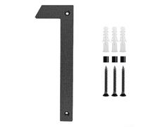 Robusto numero civico 30,5 cm, design nero opaco per uso esterno, realizzato in ABS con tutti i materiali di montaggio necessari (1)