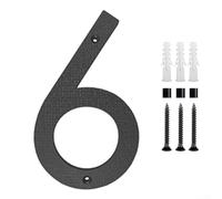 Robusto numero civico 30,5 cm, design nero opaco per uso esterno, realizzato in ABS con tutti i materiali di montaggio necessari (6)
