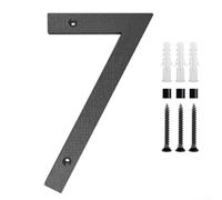 Robusto numero civico 30,5 cm, design nero opaco per uso esterno, realizzato in ABS con tutti i materiali di montaggio necessari (7)