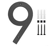 Robusto numero civico 30,5 cm, design nero opaco per uso esterno, realizzato in ABS con tutti i materiali di montaggio necessari (9)