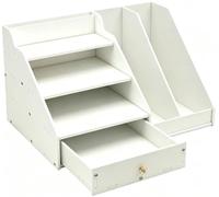 Robusto Organizer Verticale a 15 Ripiani, Portadocumenti da Scrivania in Formato A4, Resistente Scaffale per L'Organizzazione della Carta in Ufficio(4-E)