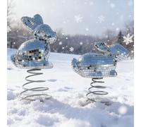 Robusto ornamento a forma di coniglietto in argento, progettato per le festività natalizie, anche per Pasqua e San Valentino (stile B)