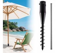 Robusto piede ombrellone e ancoraggio secchiello ombrello, paletto da terra a spirale 6 giri per ombrellone, giardino e terrazza, leggero con bottoni regolabili (2,5 - 5 cm), supporto parasole