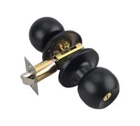 Robusto pomello nero in acciaio inox con serratura interna a vite progettata per stanze private come bagni e camere da letto (confezione da 2, nero 45-65)