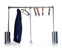 Robusto porta pantaloni estraibile retrattile, asta regolabile for armadio - Supporto for abbigliamento regolabile, asta tubolare regolabile for armadio, appendiabiti estensibile for armadio(60-83CM)