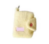 Robusto portamonete in peluche, design morbido e portatile, per uso quotidiano, accessorio per donne e ragazze alla moda, Giallo