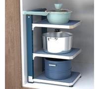 Robusto rack per pentole e padelle, soluzione regolabile per riporre oggetti da cucina, per armadi, presine per uso domestico, massimizza lo spazio e declutter la tua cucina