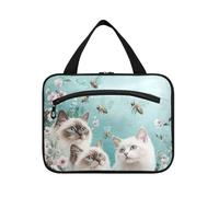 Robusto Ragdoll Cats Turchese Hanging Medicine Bag per Viaggiare con gancio, Accessori di Design Borsa da barba per gli uomini per gli elementi essenziali da viaggio per le donne Bolsas para