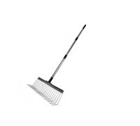 Robusto rastrello in acciaio con manico ergonomico per una pulizia efficiente dei detriti del cortile e della rimozione dei rifiuti di animali domestici, rastrelli in acciaio