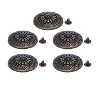 Robusto Rivetto Turchese Nero In Lega Di Zinco, Vintage 30mm Pulsante Indietro a Vite per Artigianato In Pelle e Decorazione Di Abbigliamento