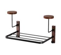 Robusto scaffale per copricapo in alluminio e legno per un montaggio sicuro a parete e un efficiente utilizzo dello spazio a casa o in garage per caschi