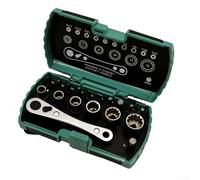 Robusto set di chiavi a cricchetto da 1/4 di pollice, 18 pezzi con punte a bussola e teste a lotto compatibili con PH1 PH2 H4 H6 per T20 per T25 per riparazioni domestiche