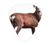 Robusto set di plettri stampati con cervo rosso, 12 pezzi, sottili, medi e spessi, adatti per chitarra, basso, chitarra elettrica e ukulele