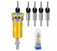 Robusto Set Di Punte Per Svasatore Con Arresto Di Profondità - Set Di Punte Per Legno Per Svasature Precise Include Strumenti Per La Riparazione Dei Metalli, Costruzione Di Mobili, Costruzione Di Mobi