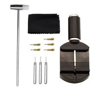 Robusto set di riparazione orologio contiene 11 strumenti tra cui regolatore di collegamento perno rimozione perno panno di pulizia set accessori orologio