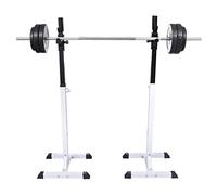 Robusto set di supporti per bilancieri in acciaio, supporto per manubri con 12 livelli di altezza, adatto per barre con diametro di 45-50 mm, portata fino a 80 kg, piedini antiscivolo, compatto per