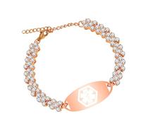 Robusto simbolo regolabile in rame con zircone per la consapevolezza della salute e confortevole regolabile, Misura unica, come descritto