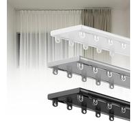 Robusto sistema a doppia pista 1.70m bianco alluminio montato a soffitto asta ideale per divisori facile Installat Design moderno per la decorazione domestica