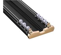 Robusto sistema di binari per tende, montaggio a soffitto a doppia guida con doppie guide per divisorio in soggiorno e camera da letto (dimensioni: 4,5 m, colore: nero)