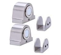 Robusto supporto magnetico per porta per 10 soluzioni in vetro da 12 mm per servizi igienici e uffici, realizzato in lega di zinco (2 pezzi)