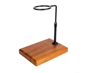 Robusto supporto per caffè in alluminio e legno, compatibile con i comuni filtri di carta per la produzione di birra domestica (rotondo-nero)