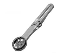 Robusto supporto per computer da bici in alluminio con angolo regolabile per contachilometri da ciclismo e unità GPS, staffa di estensione aerodinamica, finitura nera (colore titanio)