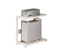 Robusto supporto per CPU con ruote bloccabili, carrello per PC, per scrivania da gioco, casa, ufficio, computer, torre, supporto da pavimento per CPU mobile, bianco (medio)