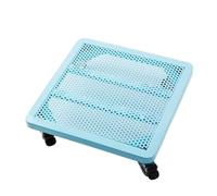 Robusto supporto per piante in metallo nero con carrello di rotolamento, carrello da giardino quadrato per interno/esterno, contiene grandi vasi da fiori, sottovaso verde