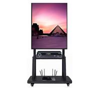 Robusto supporto TV mobile regolabile carrello per TV a schermo piatto Heavy Duty nero TV rack su ruote supporto portatile da pavimento per uso domestico e ufficio