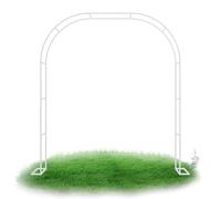 Robusto traliccio ad arco da giardino in acciaio inox per piante rampicanti, resistente alle intemperie, pergolato per matrimoni e arco di rose, per uso interno/esterno, bianco, 2,8 m x 2,2 m x 25 cm